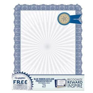 Certificates 8.5 in x 11 in Blue 25/Pk