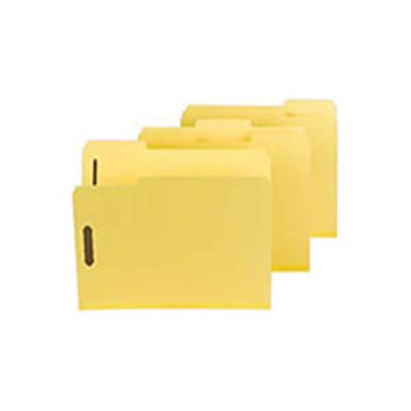 Fastener Folder Coated Fastener Ltr Sz 1/3 Cut Yellow 25/Box 25/Pk