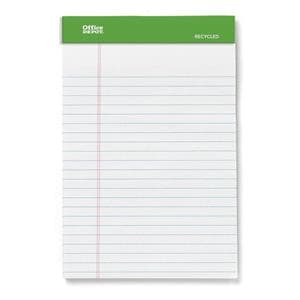 Perforated Writing Pads 5 in x 8 in 50 Sheets White 6/Pk