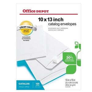 Clean Seal Catalog Envelopes 10 in x 13 in White 125/Pk