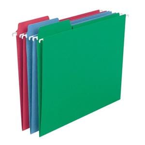 FasTab Hanging File Folder Letter Size Assorted 18/Pack 18/Pk