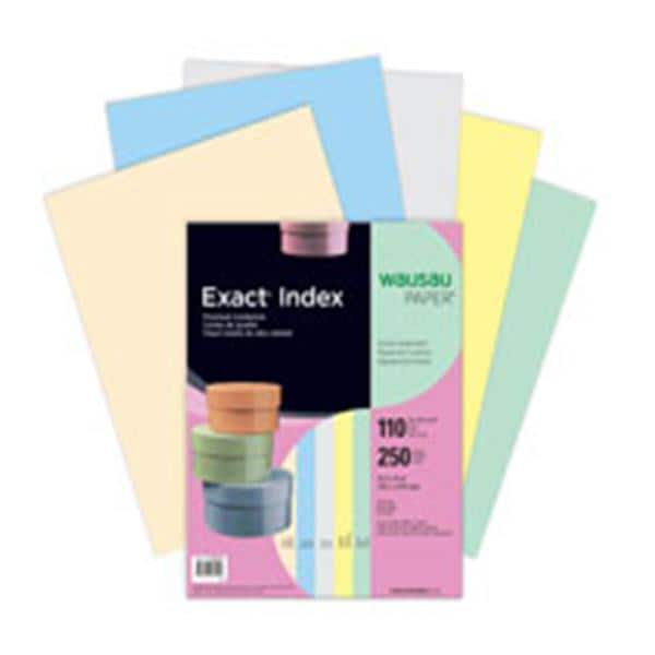 Exact index Card Stock 8.5 in x 11 in Assorted Colors 250/Pack 250/Pk