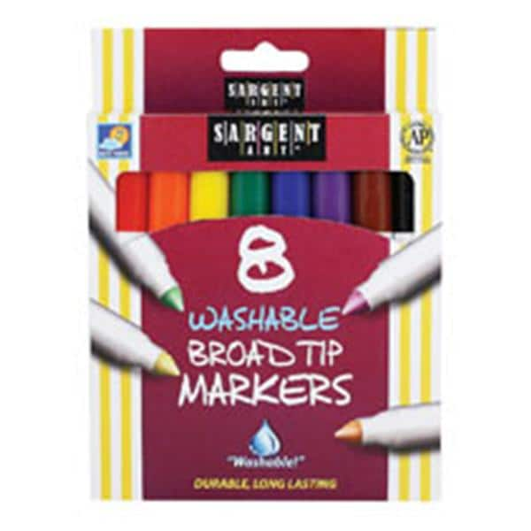 Sargent Art Washable Markers Broad Tip Assorted Colors 8/Box 8/Pk