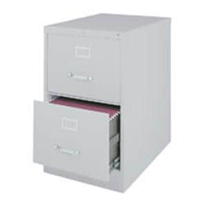 26.5 in Vertical Legal-Size File Cabinet 2 Drawers Light Gray Ea