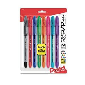 R.S.V.P. Ballpoint Pen Medium Point 1.0 mm Asst 8/Pack 8/Pk