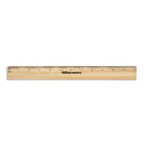 Office Depot Brand Wood Metal-Edge Ruler 12" Ea