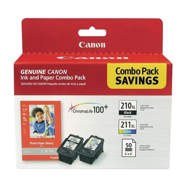 Canon PG-210XL/CL-211XL Ink & 50-Sheet Paper Combo Pack 2973B004 Ea