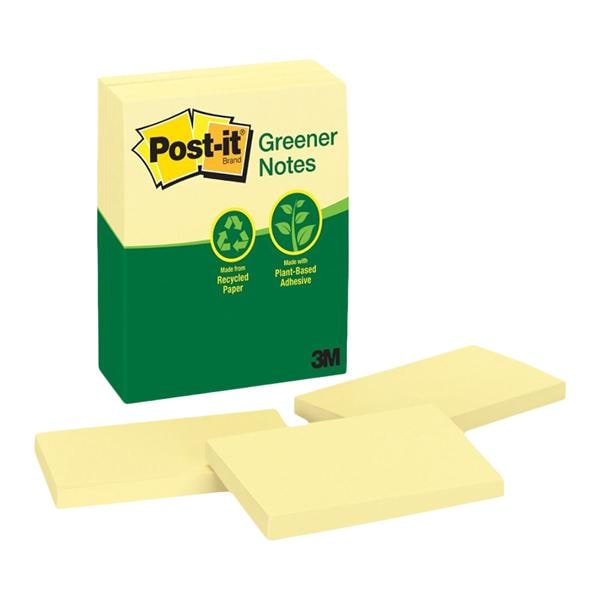 3 in x 5 in Notes Canary Yellow 100 Sheets/Pad 12/Pack 12/Pk