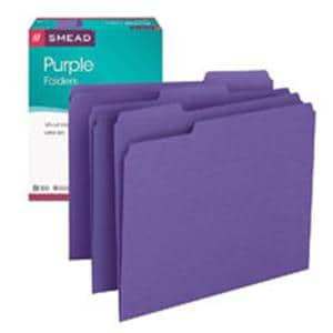 Smead Color File Folders Letter Size 1/3 Cut Purple 100/Box 100/Pk