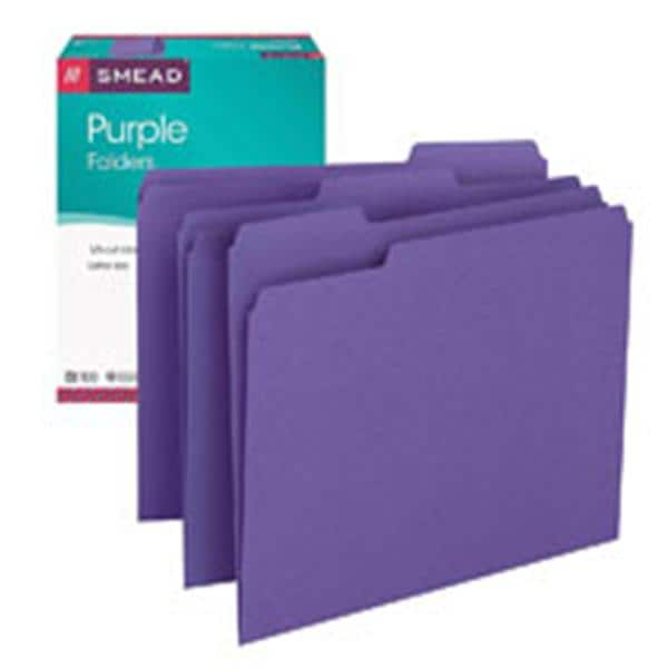 Smead Color File Folders Letter Size 1/3 Cut Purple 100/Box 100/Pk