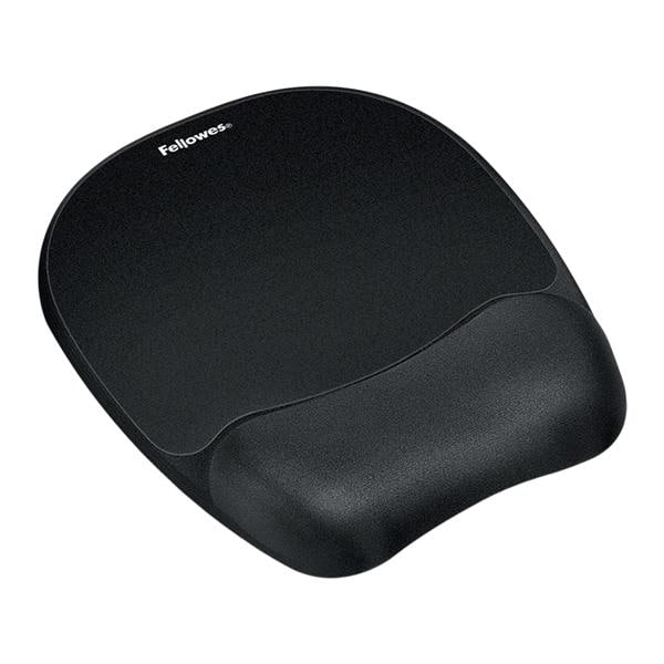 Fellowes Gel Wrist Rest/Mouse Pad Fabric Black Ea