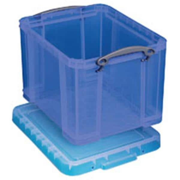 Plastic Storage Box 32 Liters 19 in x 14 in x 12 in Blue Ea