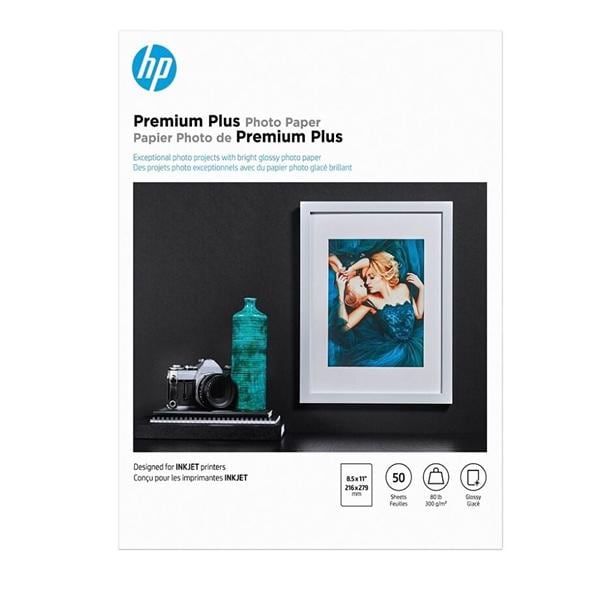 HP Premium Plus Glossy Photo Paper 8.5 in x 11 in 50/Pack 50/Pk