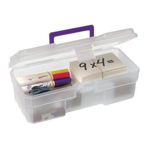 All-Purpose Storage Box Translucent Purple 12 in x 6 in x 4 in Ea