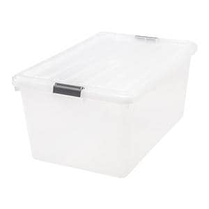 Plastic Storage Box 68 Qt 26 1/8 in x 17.5 in x 11 7/8 in Clear Ea