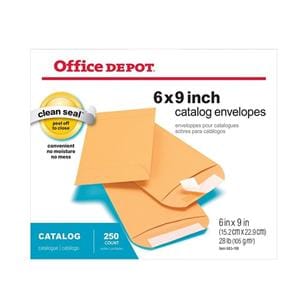 Clean Seal Catalog Envelopes 6 in x 9 in Brown 250/Bx