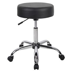 Boss Medical Stool 27 in x 25 in x 25 in Black/Chrome Backless Ea