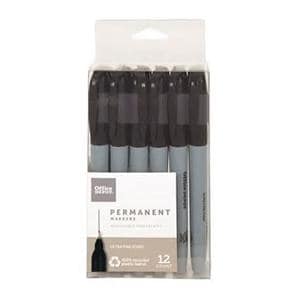 Permanent Markers Ultra-Fine Point Black 12/Pk