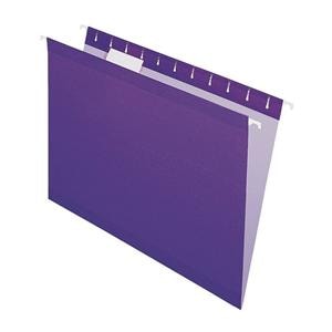 Hanging Folders 8 1/2 in x 11 in 1/5 Tab Cut Violet 25/Bx