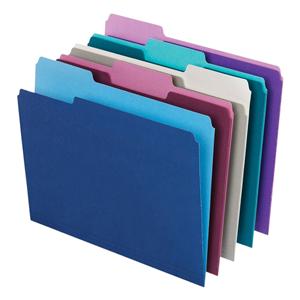 Top Tab File Folder 1/3 Cut Ltr Size Asst 100/Box 100/Bx