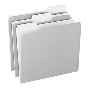 Top Tab Color File Folders 1/3 Cut Letter Size Gray 100/Box 100/Bx