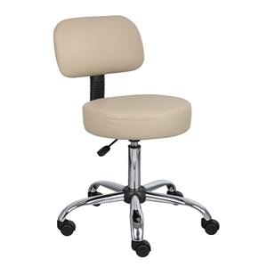 Medical Stool w/Back Cushion Beige Ea Ea