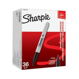 Sharpie Permanent Fine-Point Markers Black 36/Pack 36/Pk