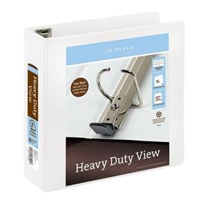 Heavy-Duty D-Ring View Binder 3 in Rings White Ea