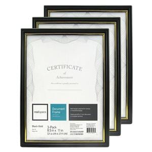 Realspace Document/Certificate Holder 8.5 In X 11 In Clear 3/Pack 3/Pk