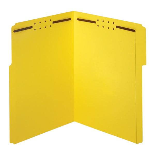 Color Fastener File Folders Letter Size Yellow 50/Pk