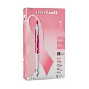 uni-ball 207 Fraud Prevention Gel Pen Medium Point 0.7 mm Black 12/Pk