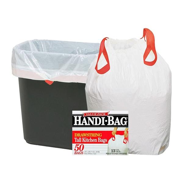 Trash Bags Drwstrg Wht 13 Gal 50/Bx 50/Bx