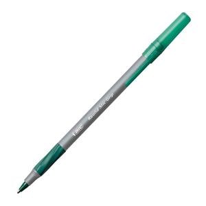 Pen BIC Round Stic Grip Green Medium Ea Ea