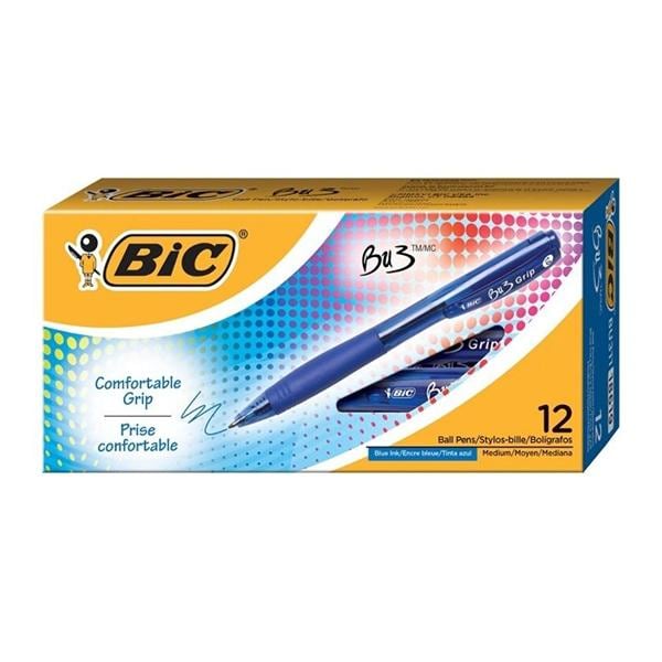 Pen BP Bic BU3 Med Blue 12/Pk 12/Pk