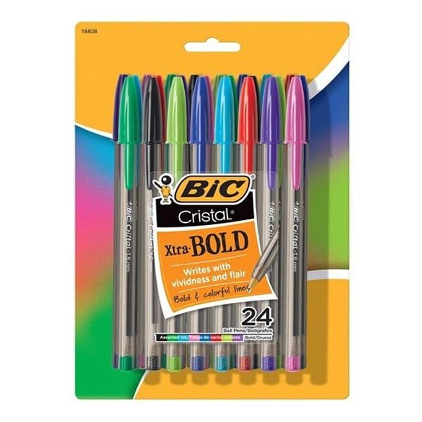 Bllpt Pns Bld Pt 1.6 mm Translucent Barrel Assorted Ink 24/Pack 24/Pk