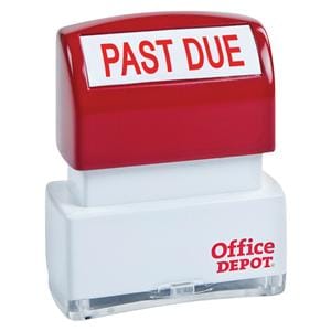 Office Depot Brand Pre-Inked Message Stamp "Past Due" Red Ea