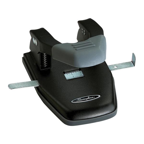 Swingline Comfort Handle 2-Hole Punch , Black/Gray Ea