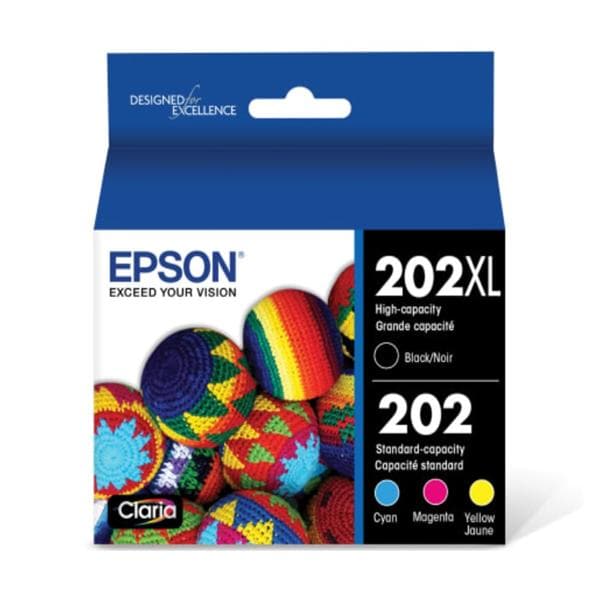 Epson® 202XL Claria® High-Yield Blk & Cyn/Mgnta/Yw Ink Crtrdgs T202XL-BCS 4/Pk