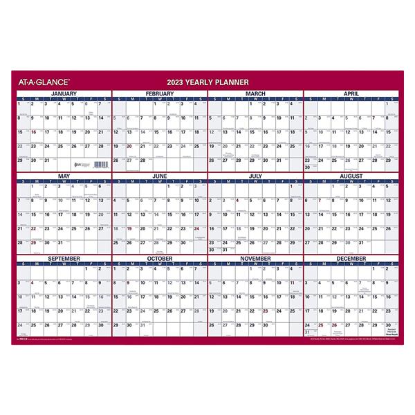 At-A-Glance Reversible Vert/Horiz 2023 RY Yearly Wall Cal XL 24"x36' Ea