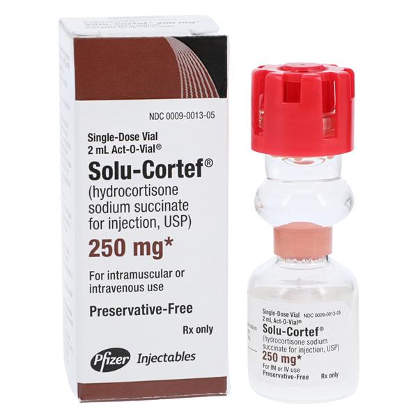 Solu-Cortef Injection 250mg PF SDV Act-O-Vial 2mL Each