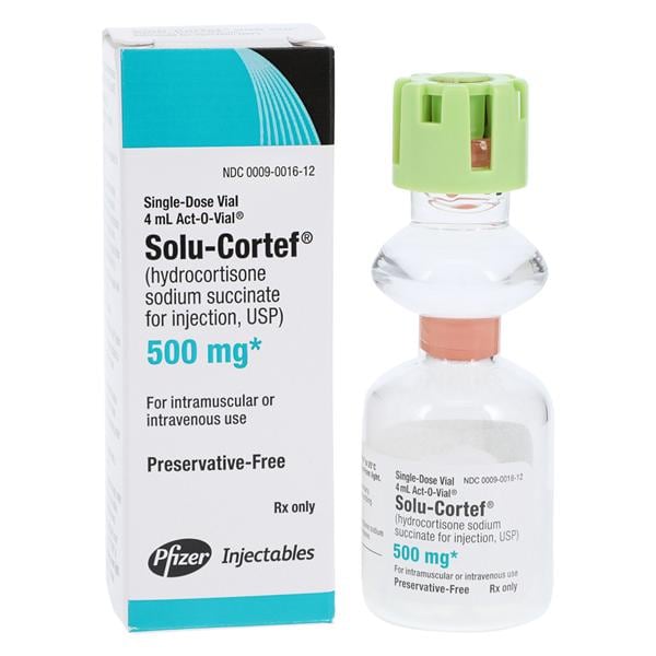 Solu-Cortef Injection 500mg PF SDV Act-O-Vial 4mL Each