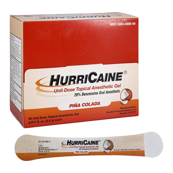 HurriCaine Topical Gel Unit-Dose Swabs Pina Colada Unit Dose 60/Bx