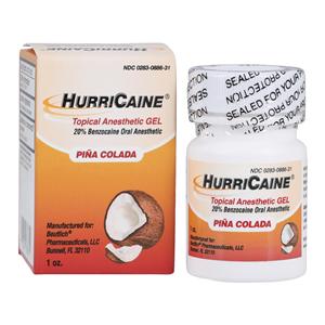 HurriCaine Topical Anesthetic Gel Pina Colada 1oz/Jr, 12 JR/CA