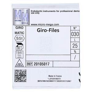 Giro Hedstrom Files Rotary File 25 mm Size 30 Stainless Steel Black 6/Pk