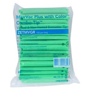 MaxVac Plus HVE Tips Vented / Nonvented Green 100/Bg