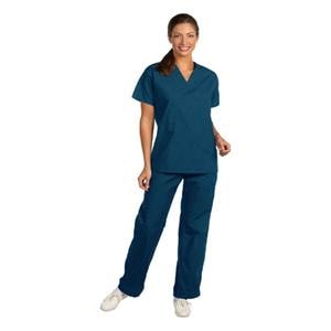 Fashion Seal Scrub Shirt V-Neck Short Sleeves Medium Caribbean Blue Unisex Ea