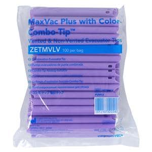 MaxVac Plus HVE Tips Vented / Nonvented Lavender 100/Bg, 40 BG/CA