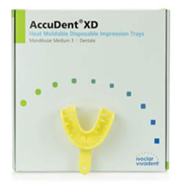 AccuDent XD Disposable Dentate Tray Perforated 3 Medium Lower Refill Pack 12/Pk