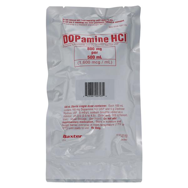 Dopamine HCl in 5% Dextrose Injection 800mg/Bag 1600mcg/mL Bag 500mL 12/Ca