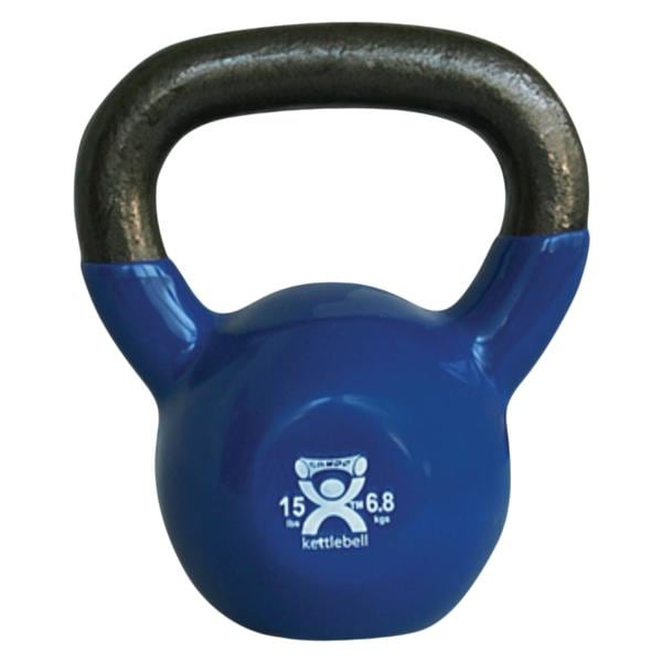 CanDo Weight Kettlebell 15lb Vinyl Blue